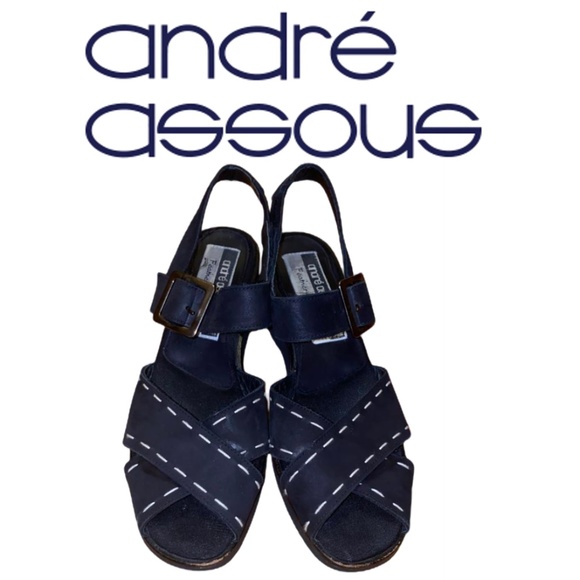 Andre‎ Assous Black Sandal Size 7 - Picture 1 of 5